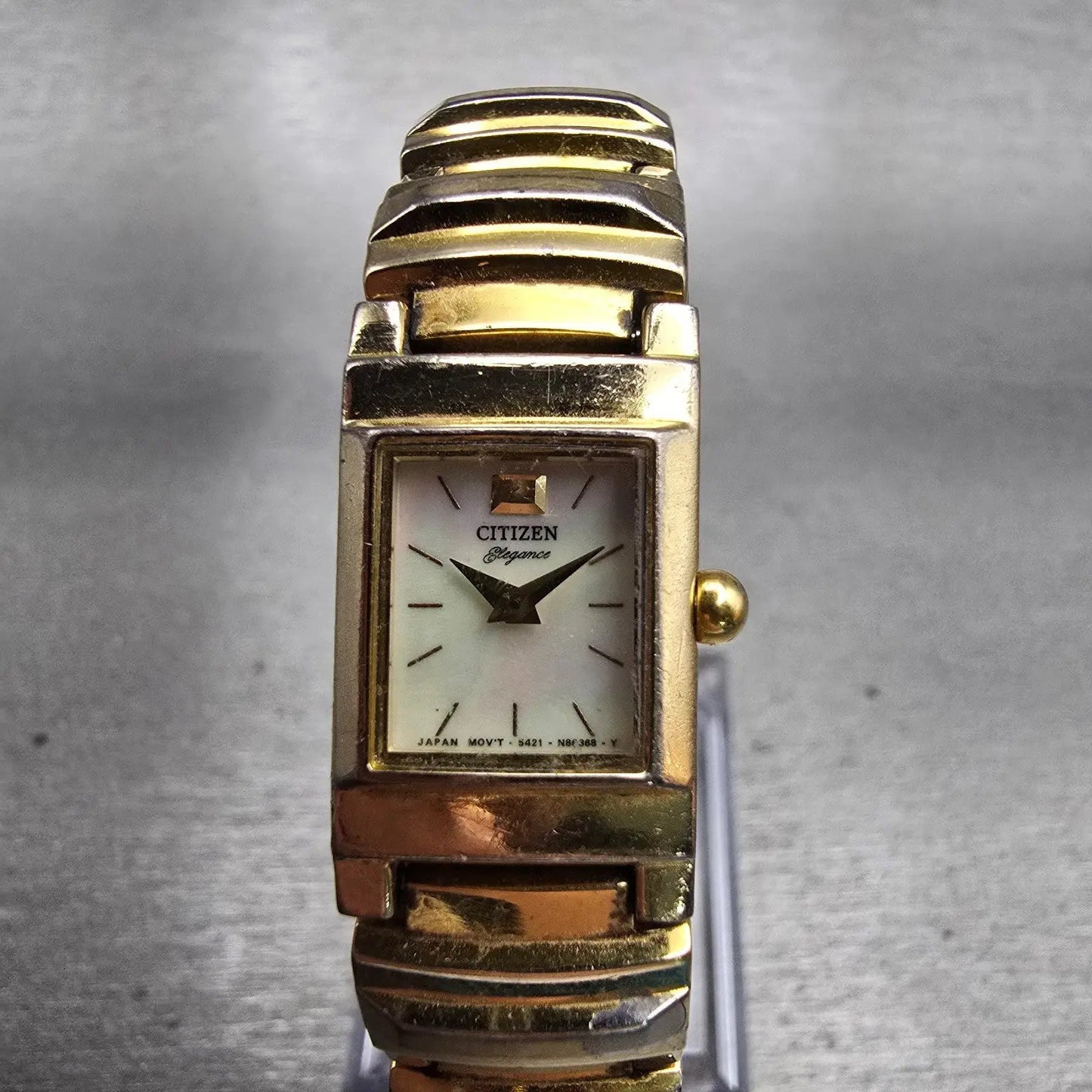 Citizen Elegance Watch Women 14mm MOP Dial Gold Tone 5421-S72234 New Battery VTG0