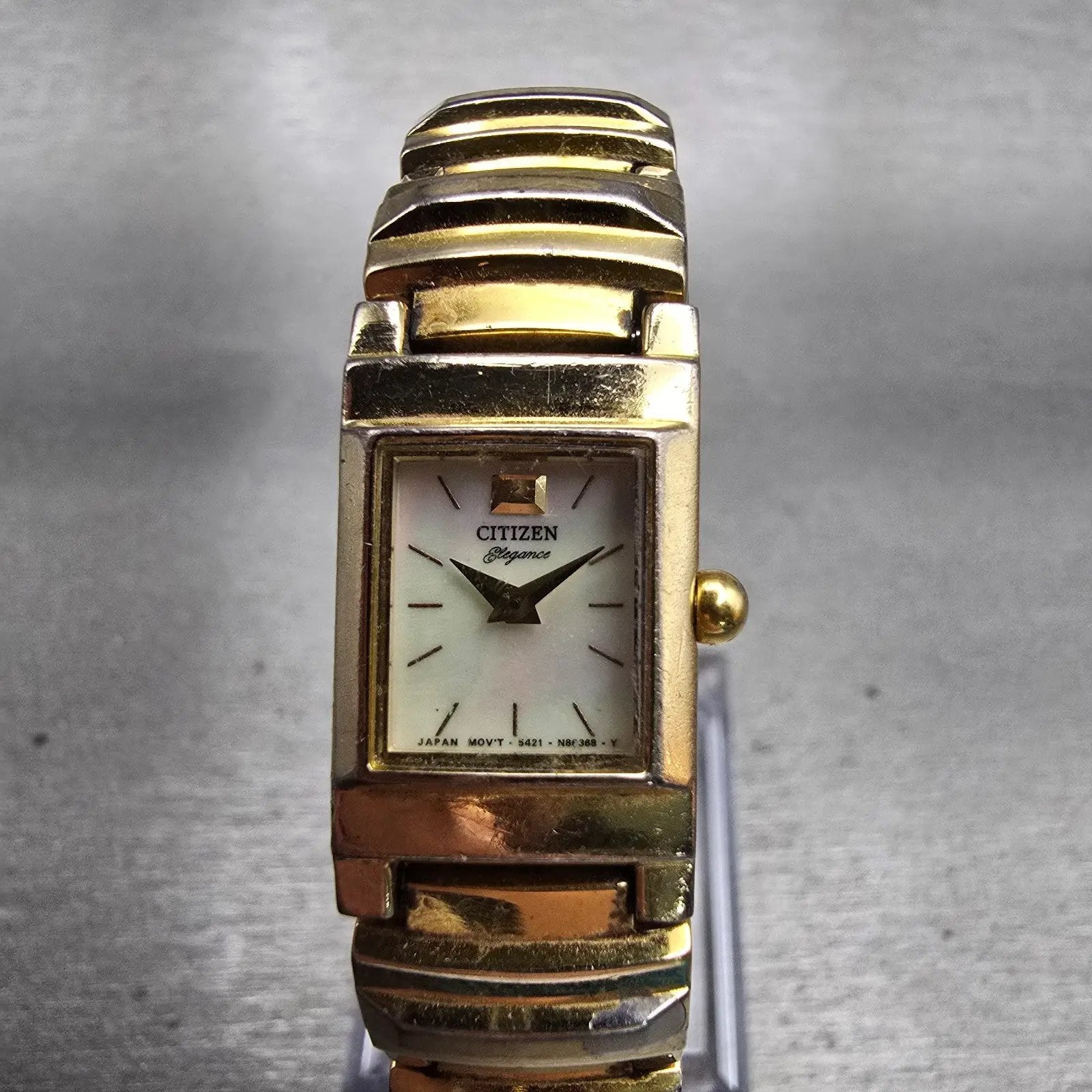 Citizen Elegance Watch Women 14mm MOP Dial Gold Tone 5421-S72234 New Battery VTG0