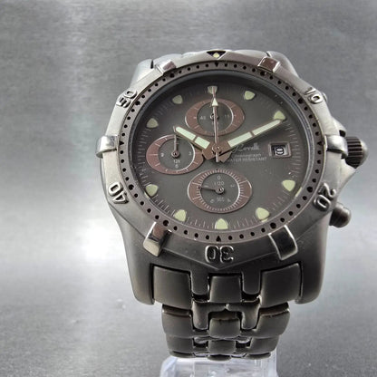 Lorelli Chronograph Watch Men 40mm Gray Dial titanium Date Round New Battery L5
