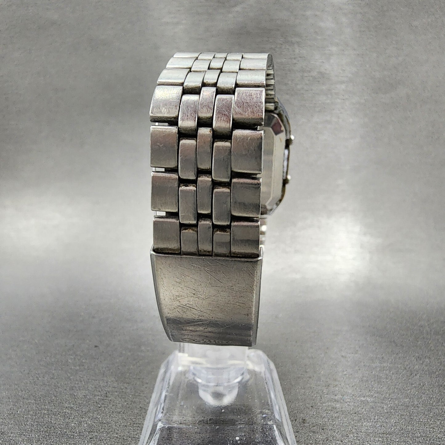 Seiko Digital Watch Men 33mm Alarm Chrono Steel Rectangle G757-4050 PARTS