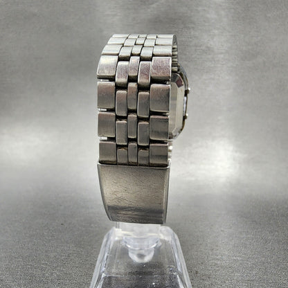 Seiko Digital Watch Men 33mm Alarm Chrono Steel Rectangle G757-4050 PARTS