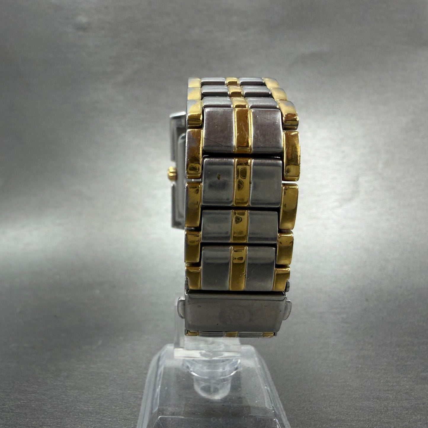 Cyma Noblesse Tank Watch Men 28mm White Dial Two Tone Date 525 PARTS7
