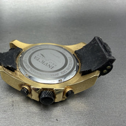 Invicta Pro Diver Chronograph Watch Men 48mm Black Dial Gold Tone Date New Batt7