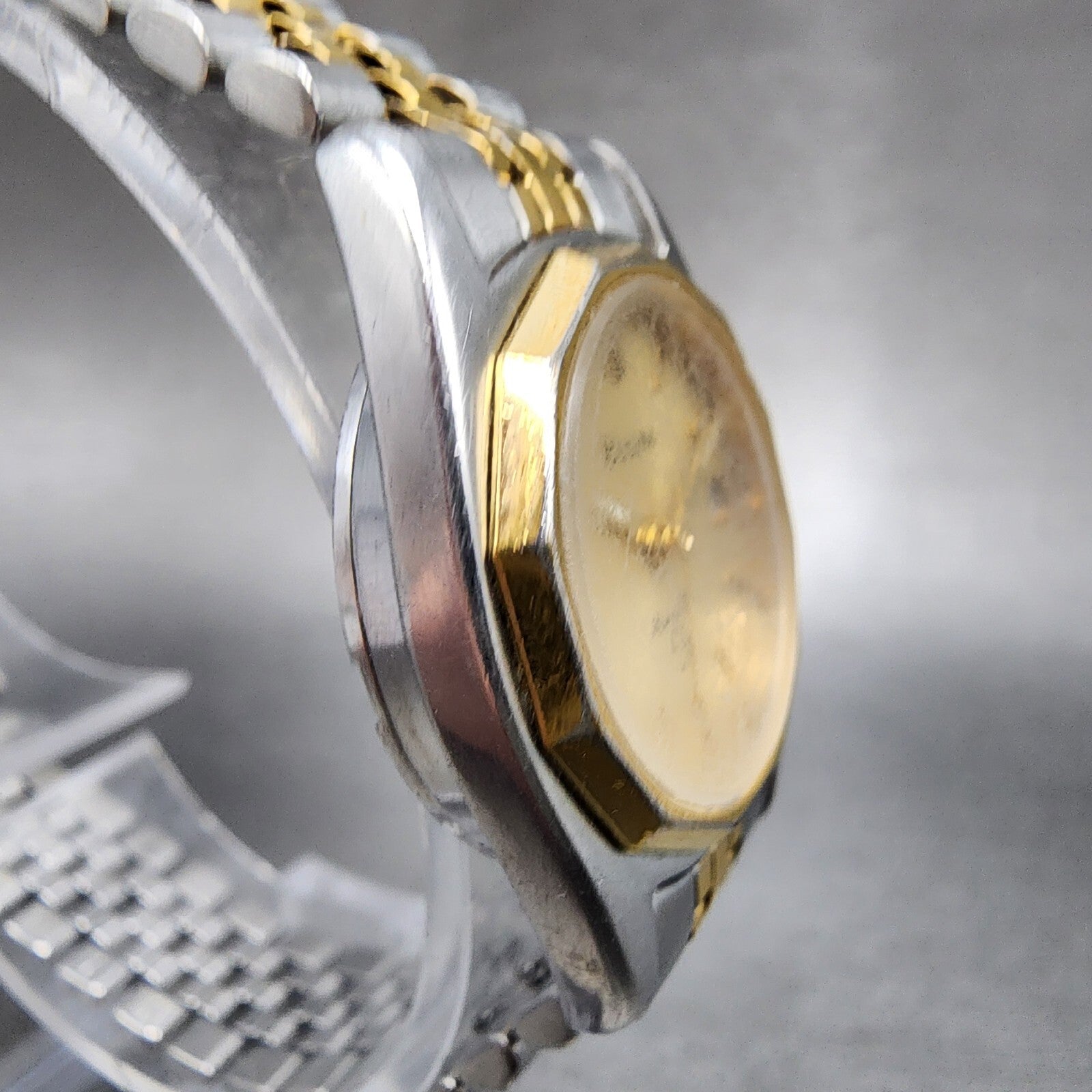 Bulova Marine Star Watch Women 24mm Gold Dial Two Tone Date Round New Battery3