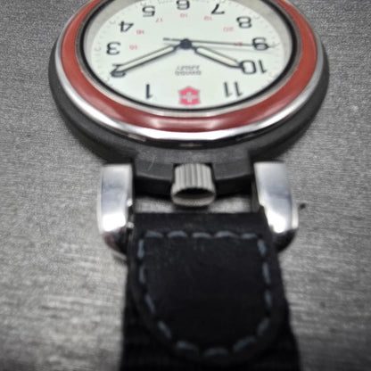 Victorinox Swiss Army Pocket Watch Men 48mm White Dial Black Tone 24723 New Batt5