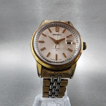 VTG Seiko Watch Women 26mm Silver Dial Gold Tone Date Manual Wind 21180230 Runs5