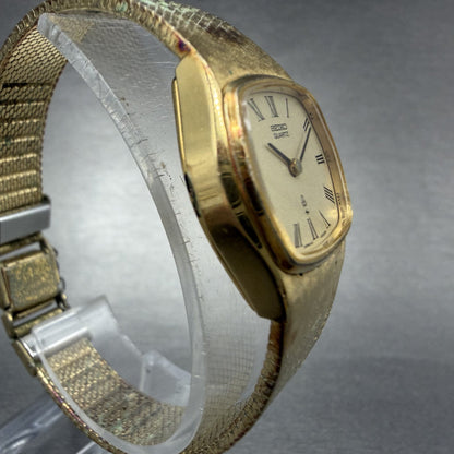 Seiko Watch Women 22mm Champagne Dial Gold Tone Hexagon 43-3120 New Battery3