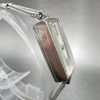 Citizen Noble Tank Watch Women 11mm White Dial White Gold plated Manual Wind Run3
