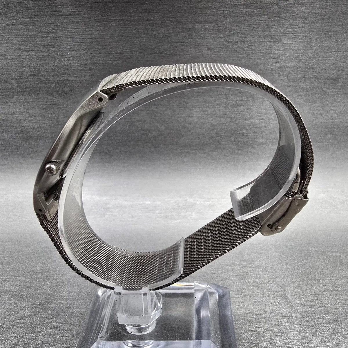 Skagen Watch Men 34mm Black Dial Titanium Round Mesh Band 233LTTM New Battery6