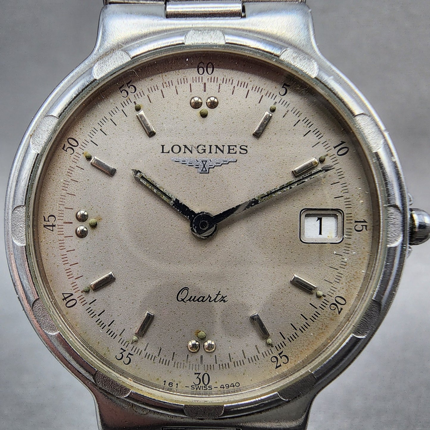 Longines Conquest Watch Men 32mm Silver Dial Steel Date Round New Battery1