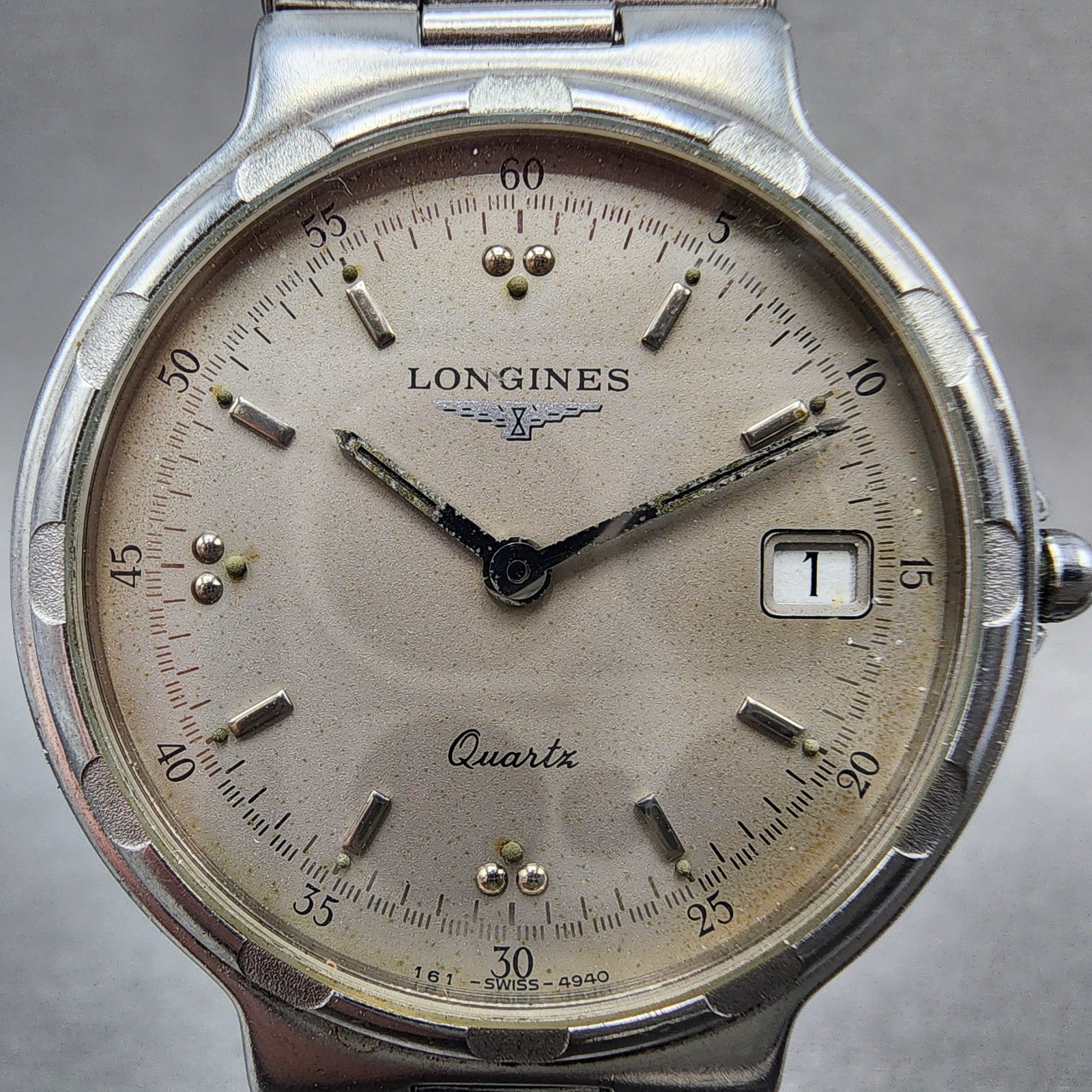 Longines Conquest Watch Men 32mm Silver Dial Steel Date Round New Battery1