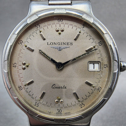 Longines Conquest Watch Men 32mm Silver Dial Steel Date Round New Battery1