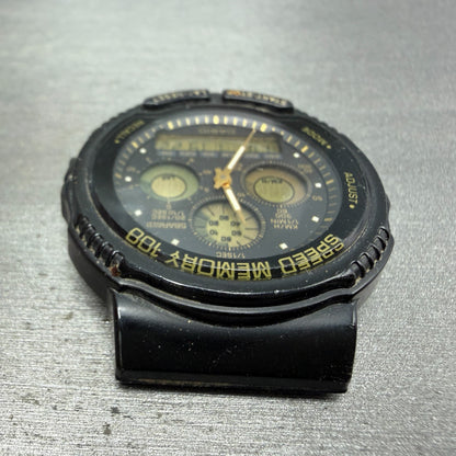 Casio Speed Memory AW-20 Watch Men 41mm Analog Digital Black Tone New Battery BH4