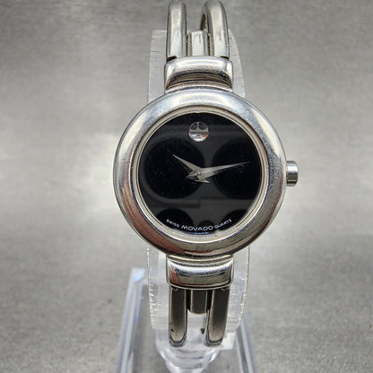 Movado Harmony Watch Women 23mm Black Dial Silver Tone 84.a1.809.a New Battery