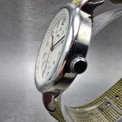 Timex Weekender Watch Men 38mm White Dial Silver Tone Round T2N651 New Battery C2