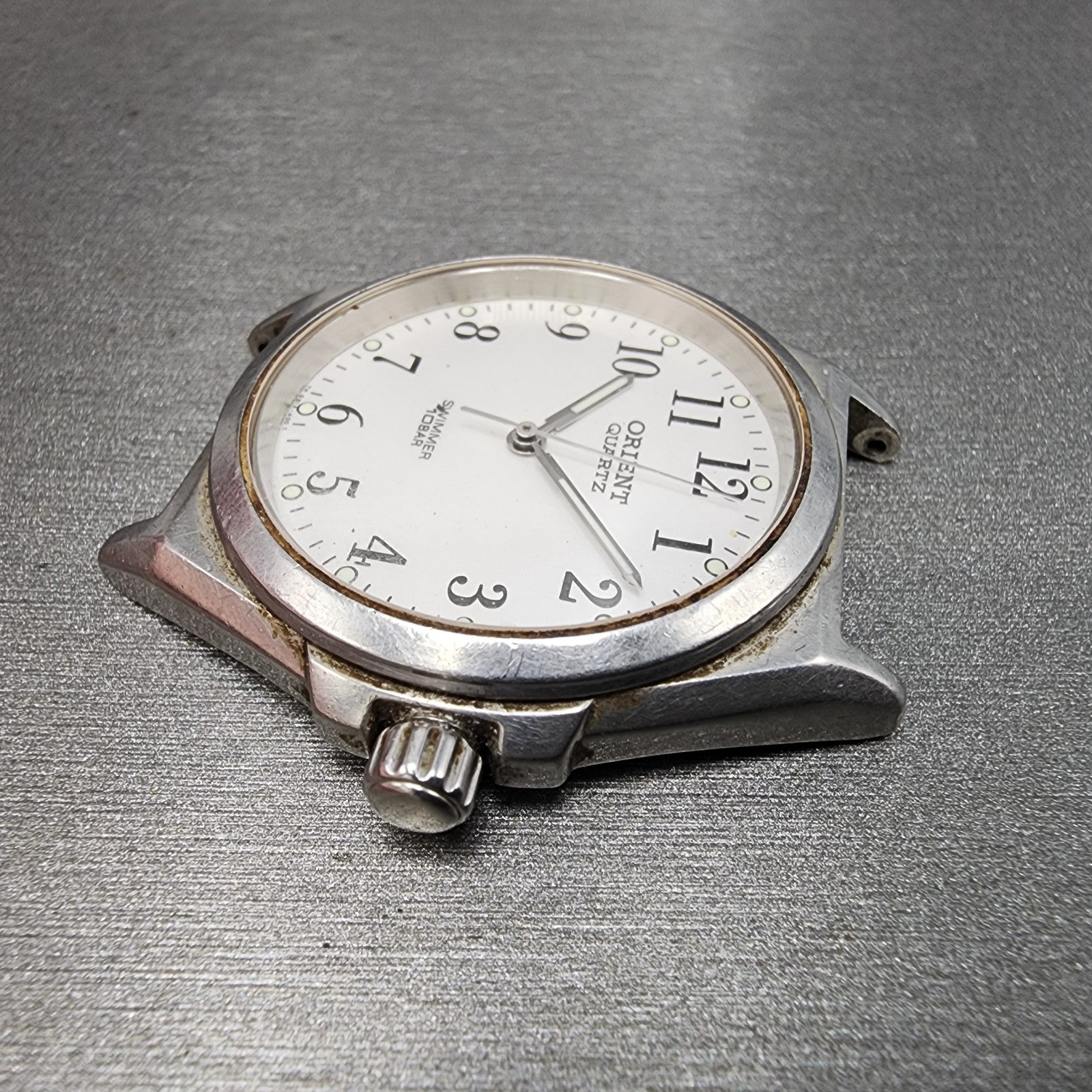 Orient Swimmer Watch Men 36mm White Dial Silver Tone Round QB1XC0 PARTS6