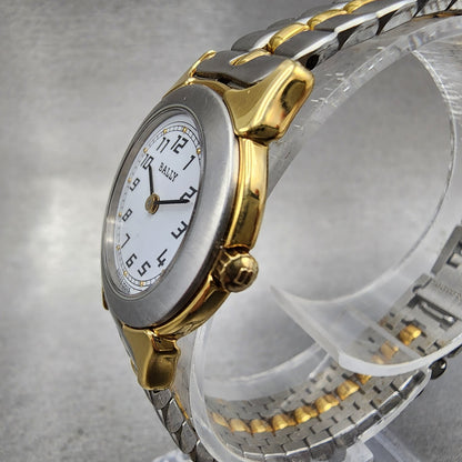 Bally Watch Women 23mm White Dial Two Tone Round 13.01 New Battery W/Box3
