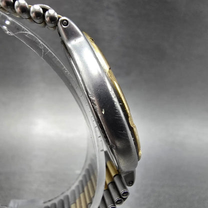 Longines Conquest Watch Men 33mm White Dial Two Tone Daydate  PARTS4