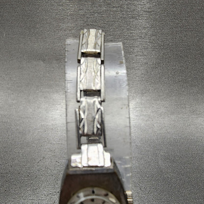 Seiko Watch Women 15mm Silver Dial Silver Tone Manual Rectangle 117490 Runs4