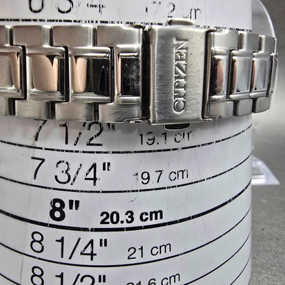 Citizen Eco-Drive Watch Men 38mm White Dial Steel Atomic Date H416-S046998 PARTS10