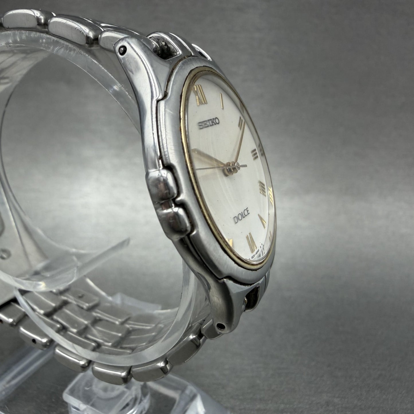 Seiko Dolce Watch Women 31mm White Dial Silver Tone Round 5e316000 New Battery3