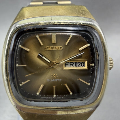 Seiko SQ Watch Women 26mm Brown Dial Two Tone Daydate 43037009 New Battery1