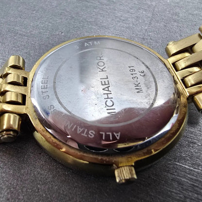 Michael Kors Darci Watch Women 39mm Champagne Dial Gold Tone MK-3191 New Batt LP9