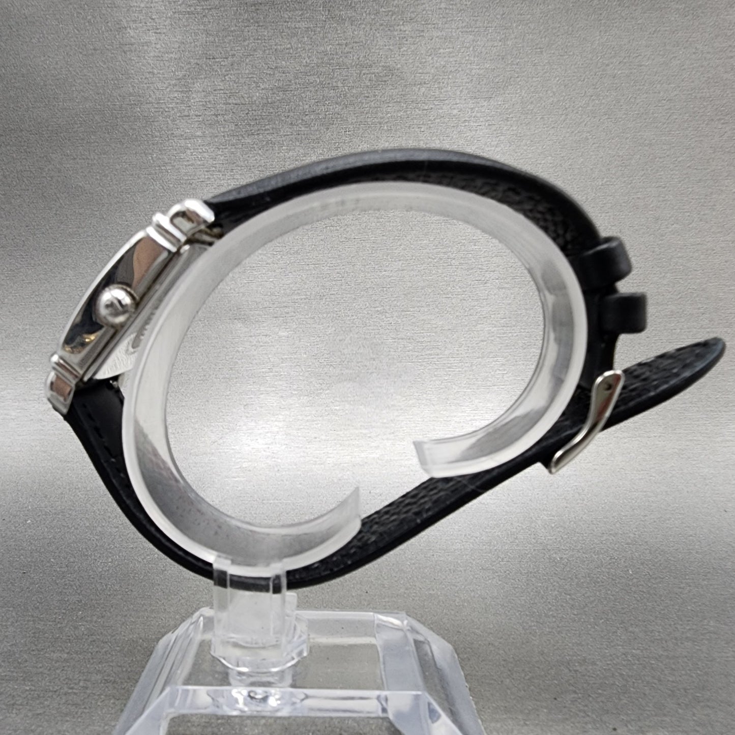 Emporio Armani Tank Watch Women 24mm Cream Dial Steel Rectangle AR0204 New Batt6