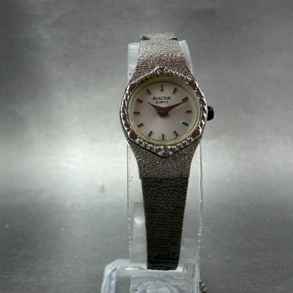 Bulova Watch Women 17mm Silver Dial Silver Tone Round 91L09 New Battery Vintage5