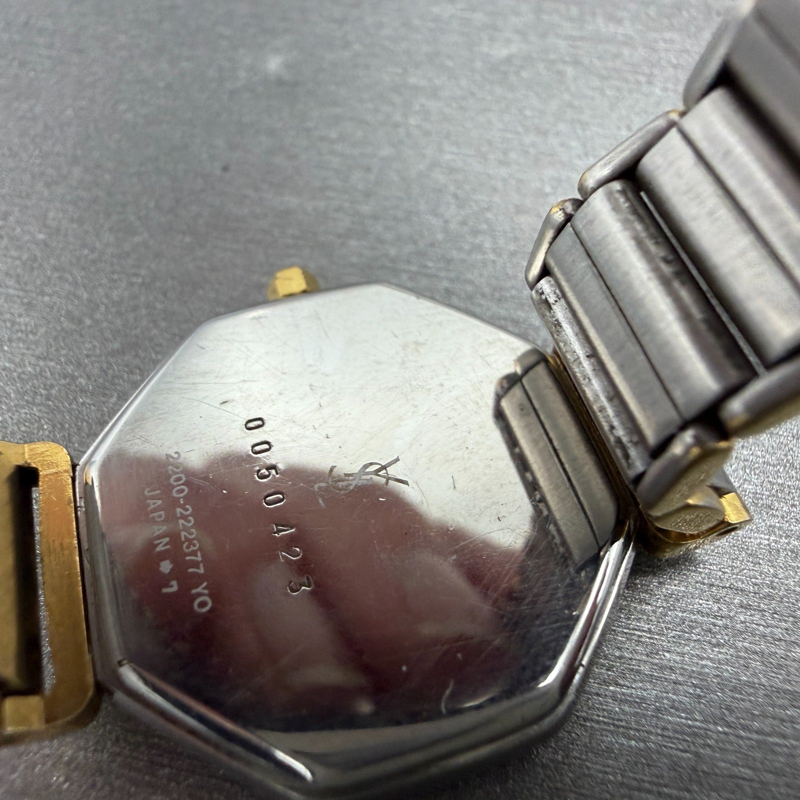 Yves Saint Laurent Watch Women 25mm Black Dial Two Tone Octagon 2200-222377 PART10