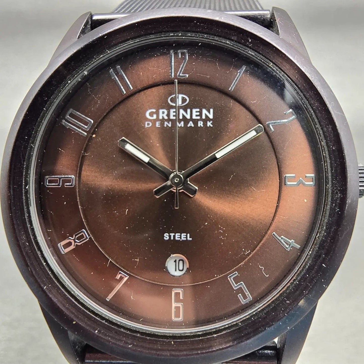 Skagen Grenen Watch Men 38mm Brown Dial Brown Tone Date M-24XLDDD New Battery1
