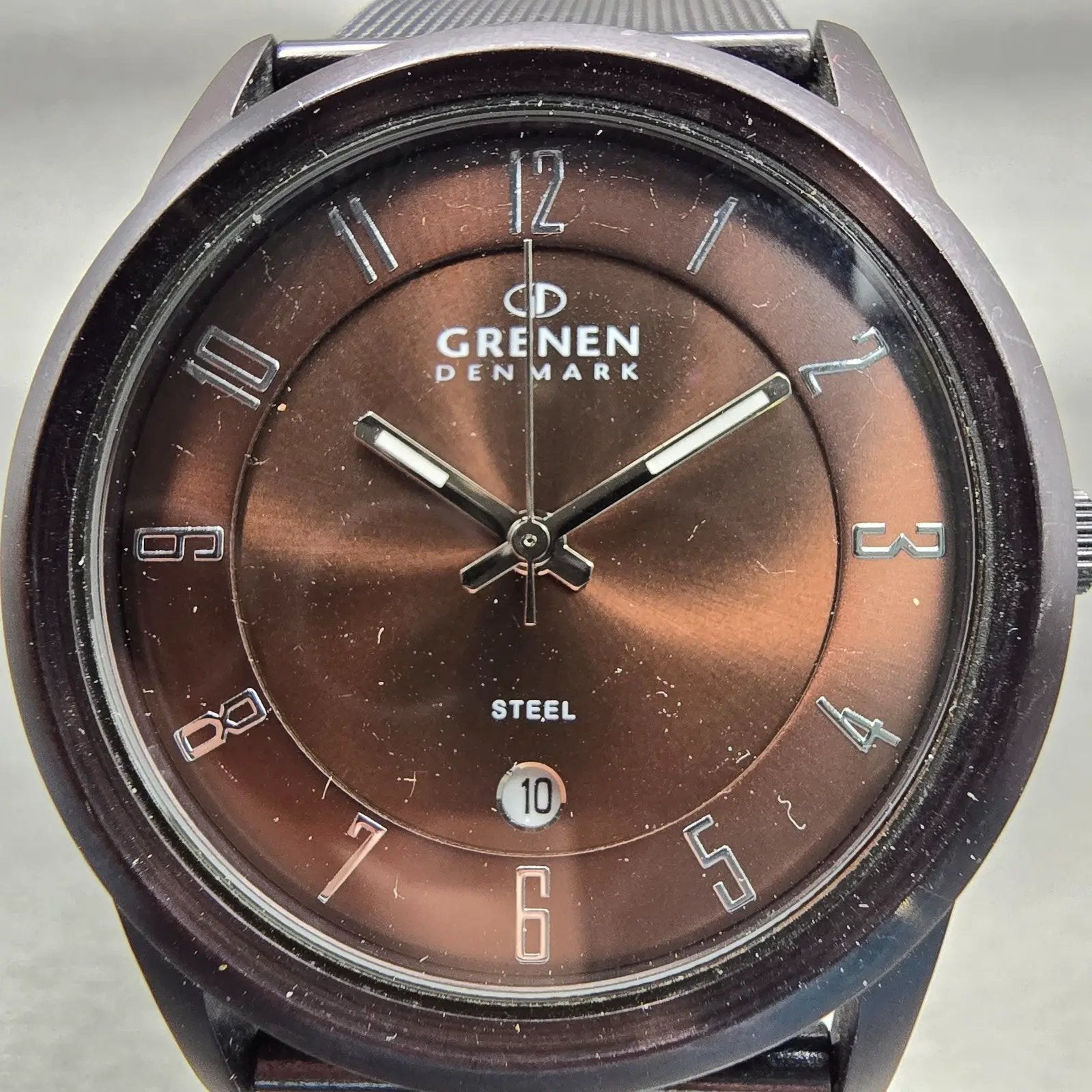 Skagen Grenen Watch Men 38mm Brown Dial Brown Tone Date M-24XLDDD New Battery1