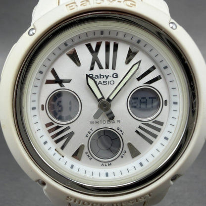 Casio Baby-G Watch Women 43mm Analog Digital White Alarm Chrono BGA-152 NewBatKL1