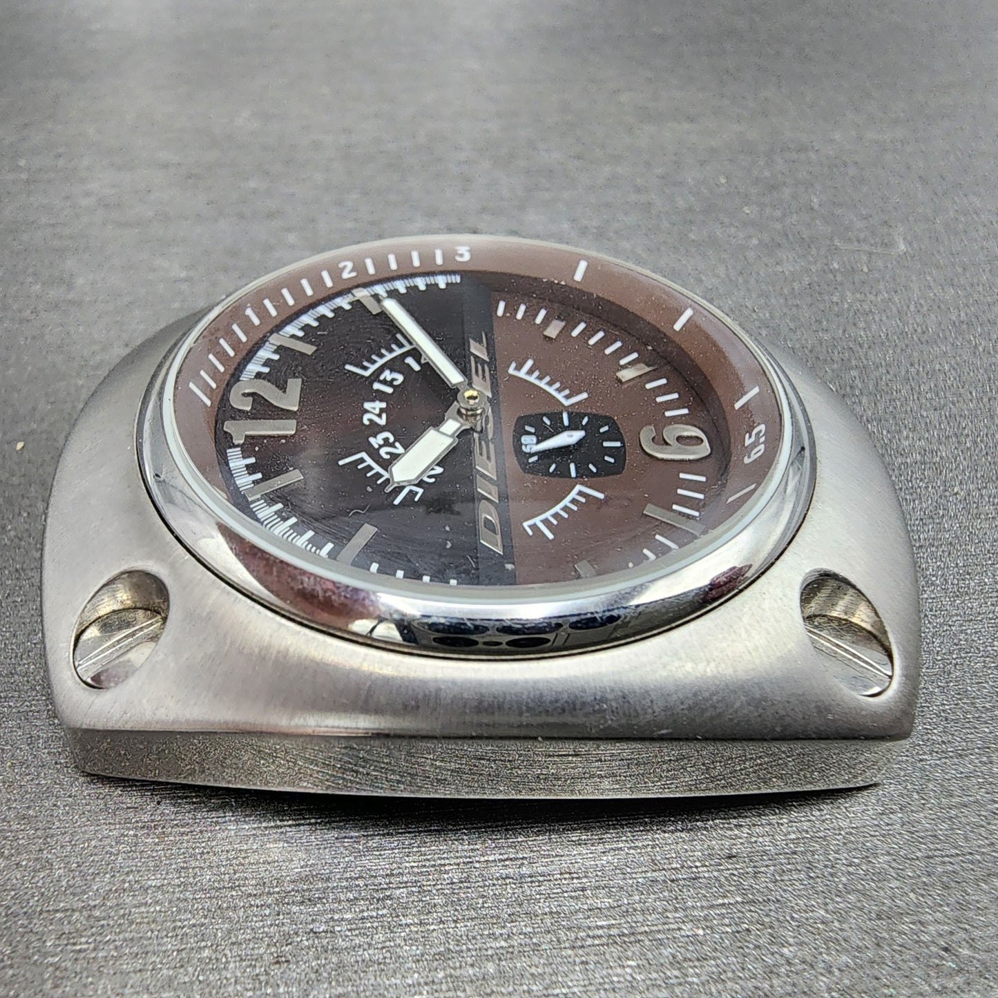 Diesel Watch Men 48mm Brown Dial Steel Small Seconds Cushion DZ1228 New Battery3