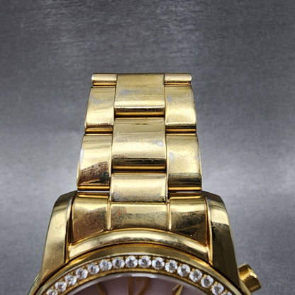 Invitca Angel Watch Women 38mm MOP Dial Gold Tone Daydate Round New Battery4