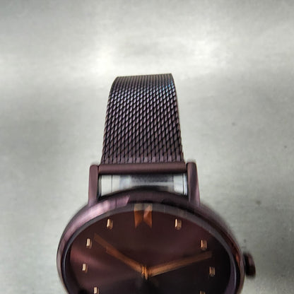 MVMT Dot Watch Women 36mm Purple Dial Purple Tone Round Mesh Band New Battery