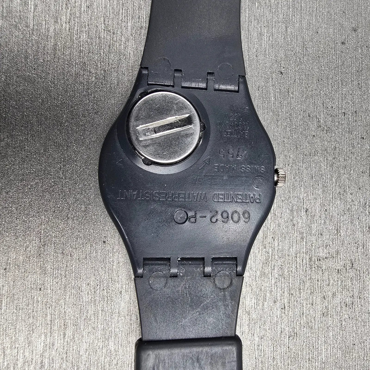Swatch INC Watch Men 34mm White Dial Black Tone Round GA103 New Battery11