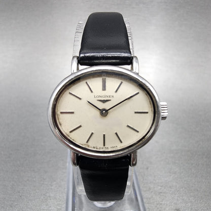 Longines Watch Women 23mm White Dial Steel Oval Manual Wind Runs Cal L817.40