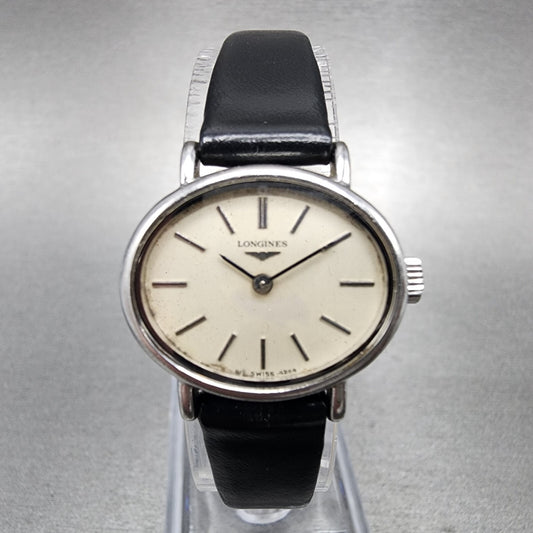 Longines Watch Women 23mm White Dial Steel Oval Manual Wind Runs Cal L817.40