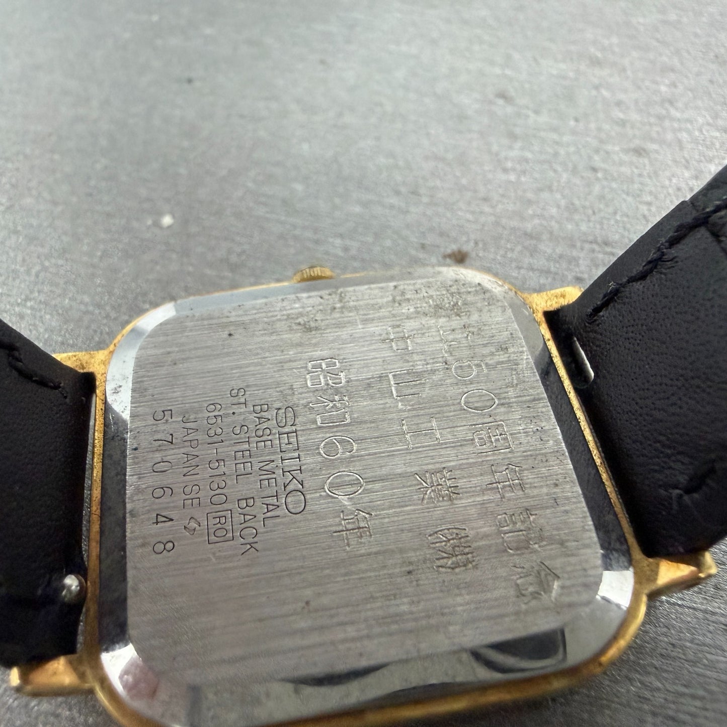 Seiko Tank Watch Men 27mm White Dial Gold Tone Square 6531-5130 New Battery VTG89