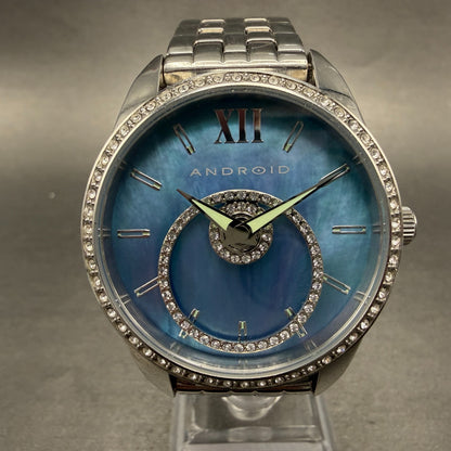 ANDROID StarHalo watch Women 37mm Blue MOP Dial Steel Crystals New Battery0