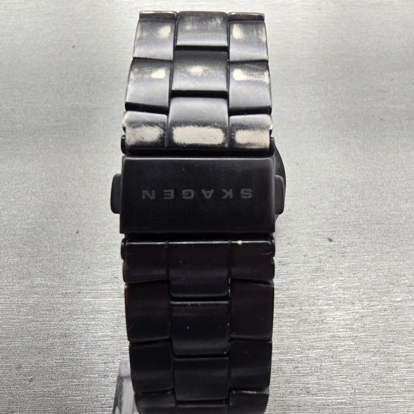 Skagen Watch Men 40mm Black Dial Black Tone Date Titanium Round 801XLTBXB NewBat7