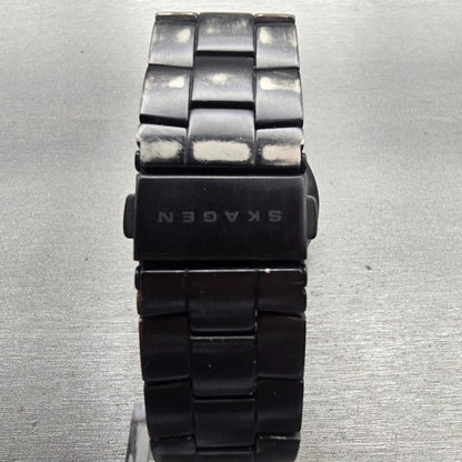 Skagen Watch Men 40mm Black Dial Black Tone Date Titanium Round 801XLTBXB NewBat7