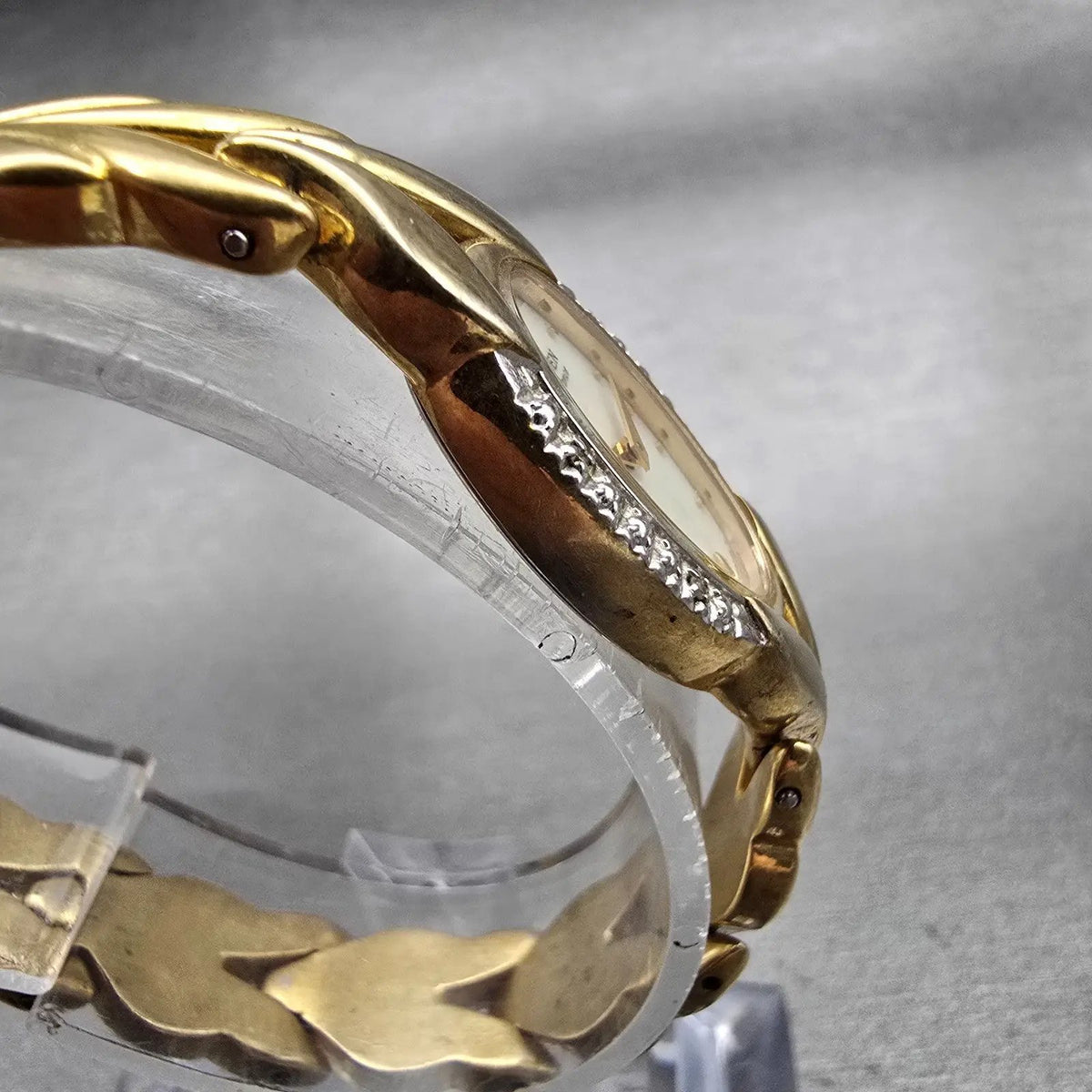 Citizen Elegance Watch Women 15mm MOP Dial Gold Tone Gemmed 5421-F44701 New Batt3