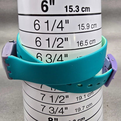 Swatch Fun In Blue Watch Women Green Dial Purple Case Round LV117 New Battery9