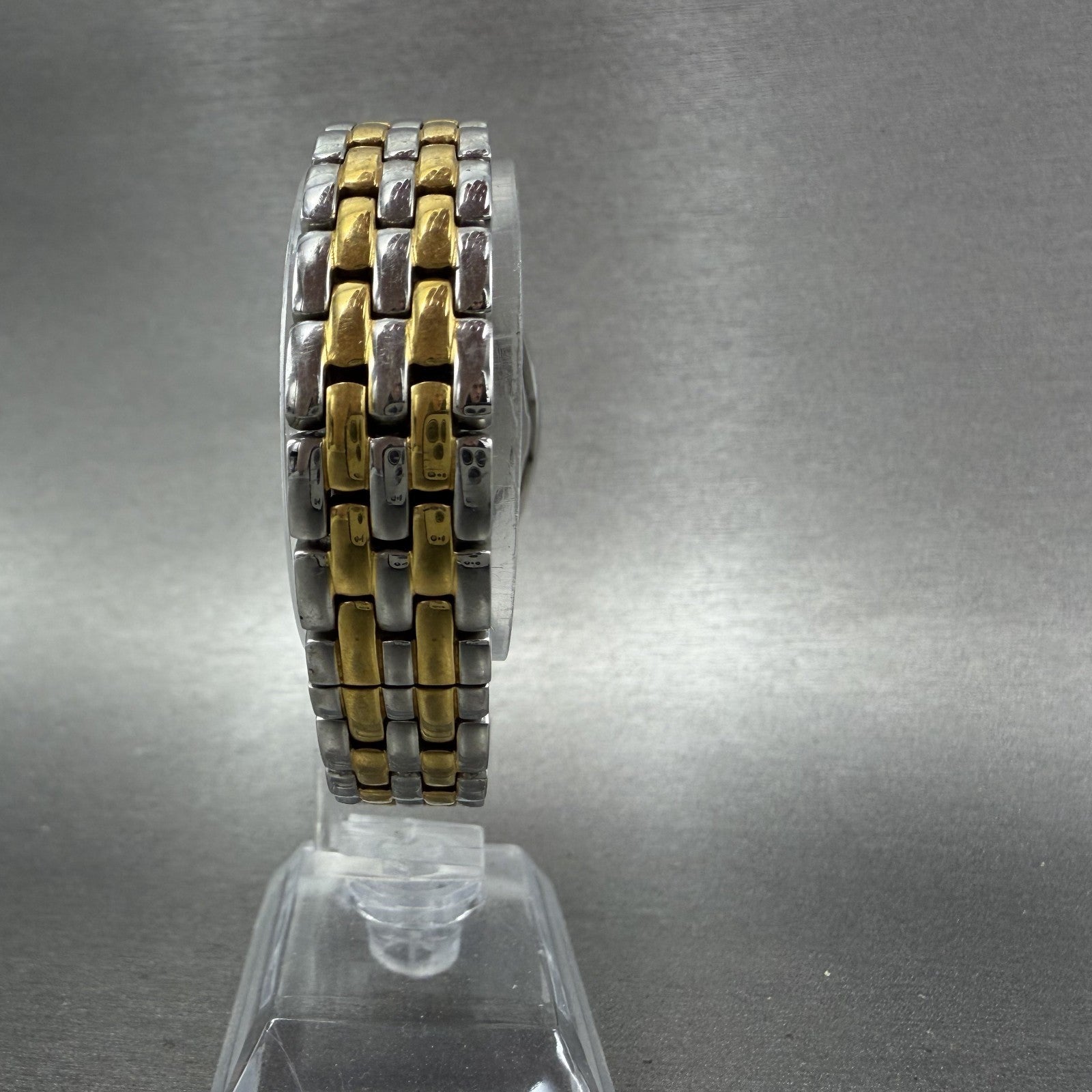 Bulova Watch Women 26mm White Dial Two Tone Tonneau 98L145 New Battery7