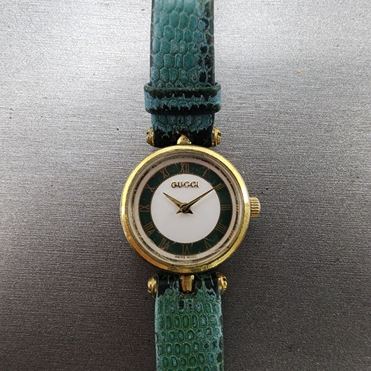 Gucci 2000l Watch Women 21mm White Dial Gold Plated Round READ!!!! New Battery0