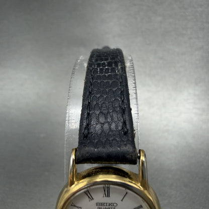 Seiko Watch Women 20mm White Dial Gold Tone Round 2Y00-0A10 New Battery AKGSJ4