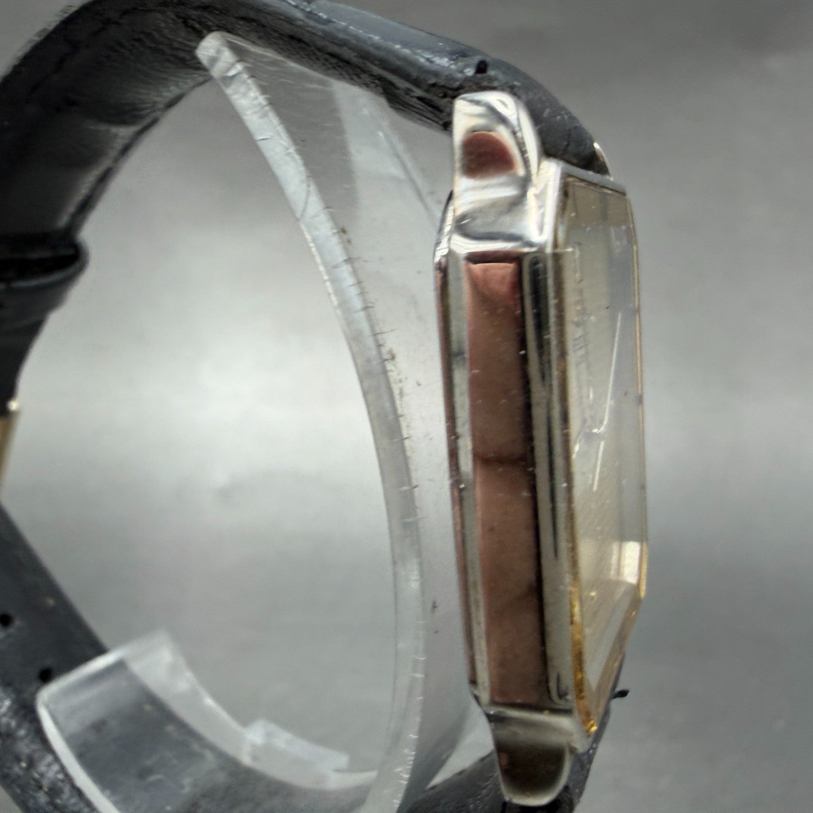 Seiko Tank Watch Men 26mm Champagne Dial Gold Tone Rectangle 5Y31-5110 PARTS4