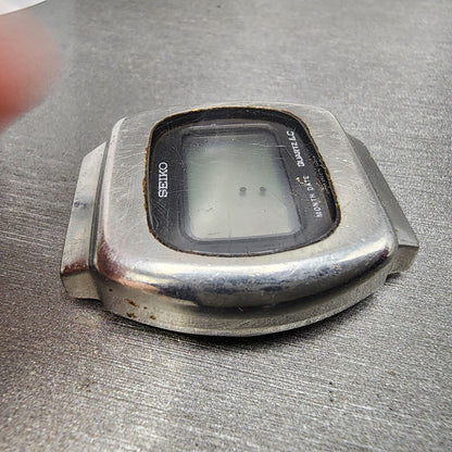 Seiko Digital Watch Men 37mm LCD Steel Round 0532-5029 Pie Pieces PARTS